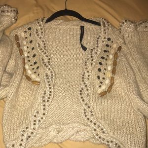 Beige Crop Sweater